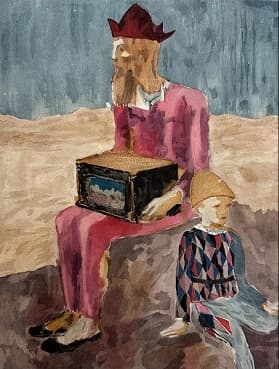 SALTIMBANCO SEDUTO CON